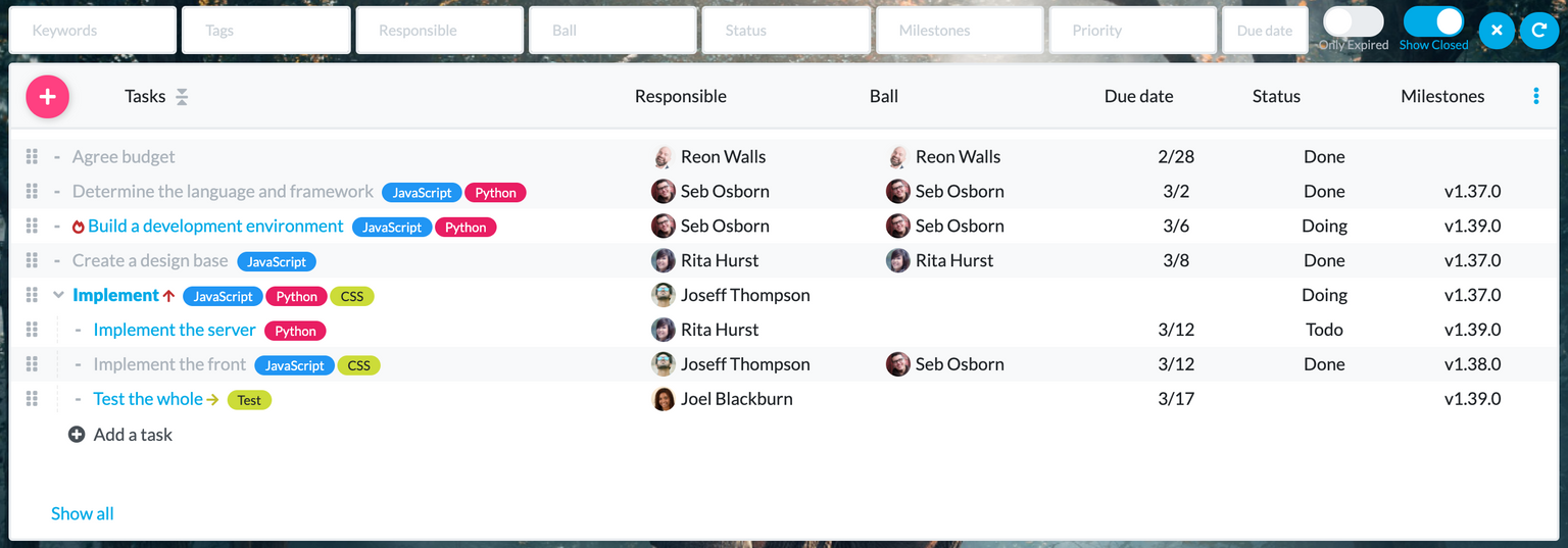 Easy rearrangement and hierarchy change by drag and drop.